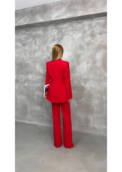 Blazer Ceket Pantolon Takım Çift Cepli
