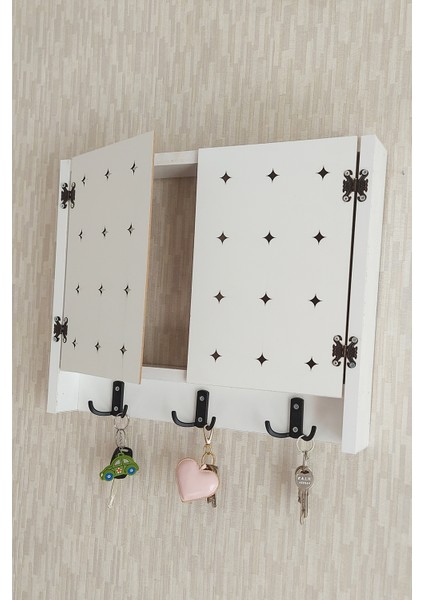 40 x 50 cm Yıldız Desenli Beyaz Geniş Dekoratif Sigorta Saklama Kutusu! Anahtarlıklı Sigorta Kutusu! Elektrik Pano Düzenleyici! modelleri