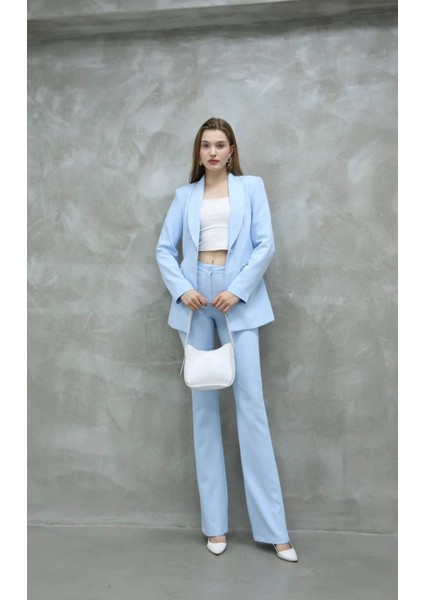 Blazer-Ceket-Pantolon-Alt Üst Takım Tek Düğmeli Cepli