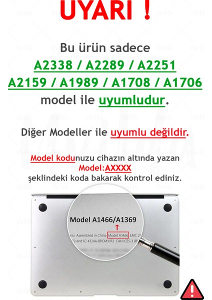 MacBook Pro 13 A2338 A2289 A2251 A2159 A1989 A1708 A1706 Uyumlu Derin 3 Uv Ay Işığı Güller