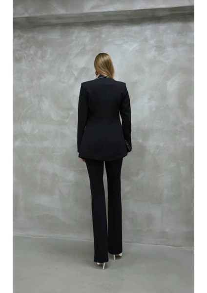 Blazer-Ceket-Pantolon-Alt Üst Takım Tek Düğmeli Cepli