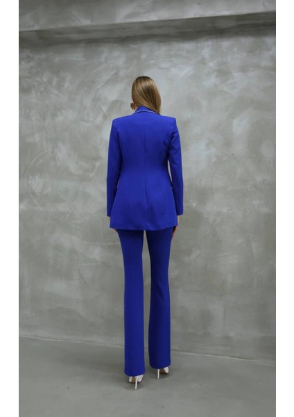 Blazer-Ceket-Pantolon-Alt Üst Takım Tek Düğmeli Cepli