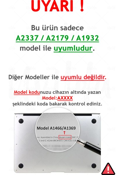 MacBook Air 13.3 A2337 A2179 A1932 Uyumlu Derin 2 Uv Ölüler Turuncu