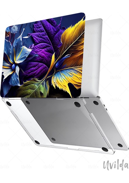MacBook Pro 14 A3401 A3185 A3112 A2992 A2918 A2779 A2442 Uyumlu Derin 1 Uv Çiçekler Mor