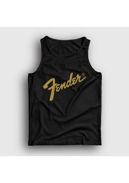 Unisex Siyah Logo Fender Gitar Gitarist Atlet