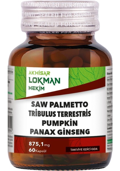 Saw Palmetto Cüce Palmiye, Tribulus Terrestris - Demir Dikeni, Kabak Çekirdeği Tohumu, Panax Ginseng