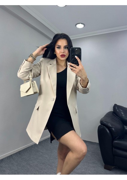 Kadın Tek Düğmeli Blazer Ceket