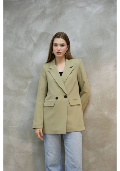 Kadın Tek Düğmeli Blazer Ceket