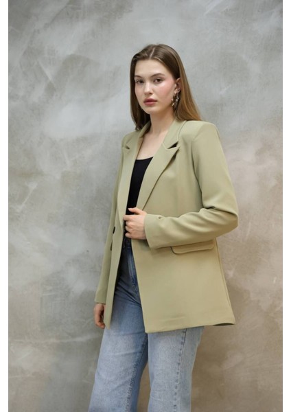 Kadın Tek Düğmeli Blazer Ceket
