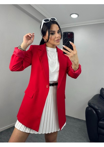 Kadın Tek Düğmeli Blazer Ceket modelleri