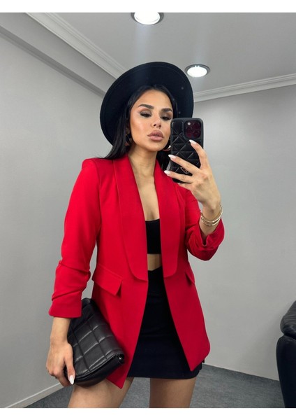 Kadın Kolu Büzgülü Blazer Ceket