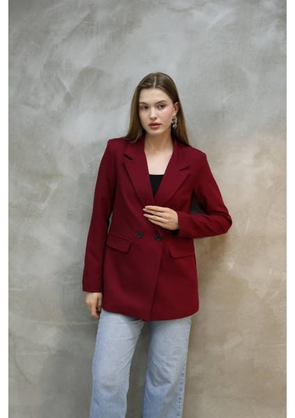 Kadın Tek Düğmeli Blazer Ceket