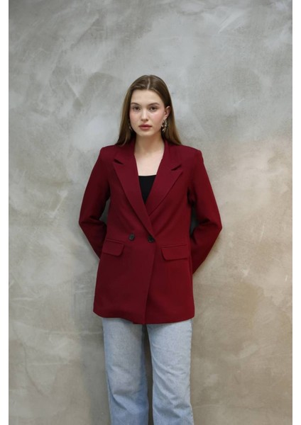 Kadın Tek Düğmeli Blazer Ceket