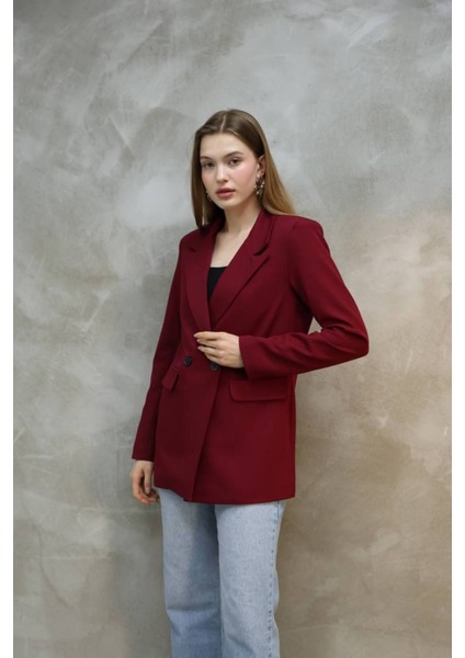 Kadın Tek Düğmeli Blazer Ceket