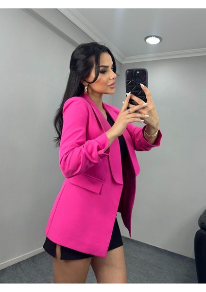 Kadın Kolu Büzgülü Blazer Ceket