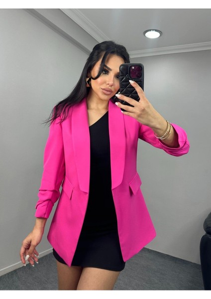 Kadın Kolu Büzgülü Blazer Ceket
