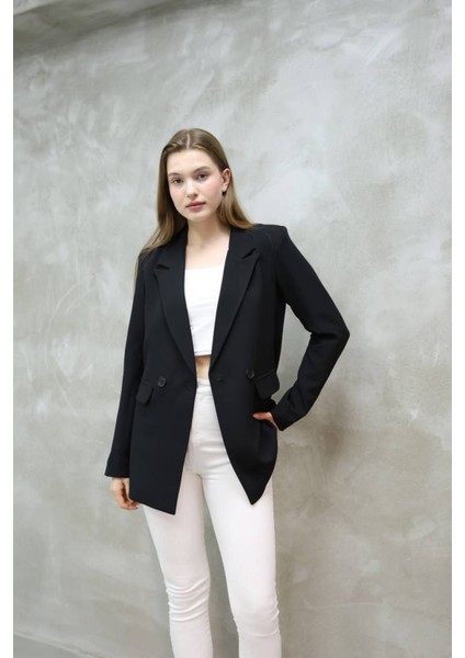 Kadın Tek Düğmeli Blazer Ceket