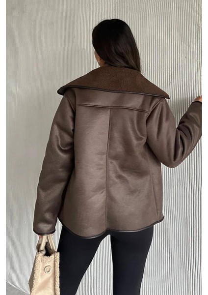 Kadın Koyu Kahverengi Siyah Oversize Ceket fırsatları