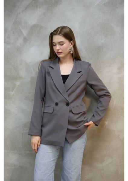 Kadın Tek Düğmeli Blazer Ceket