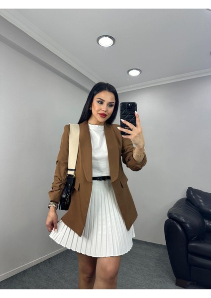 Kadın Kolu Büzgülü Blazer Ceket