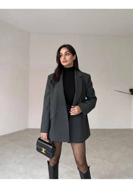 Kadın Tek Düğmeli Blazer Ceket