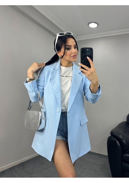 Kadın Tek Düğmeli Blazer Ceket