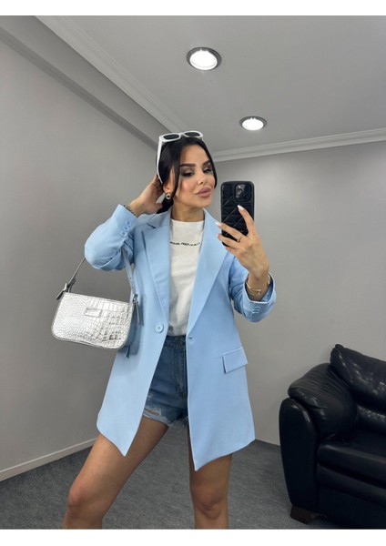 Kadın Tek Düğmeli Blazer Ceket