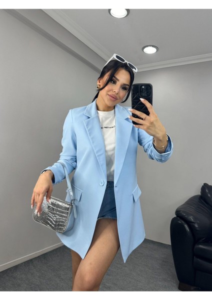 Kadın Tek Düğmeli Blazer Ceket