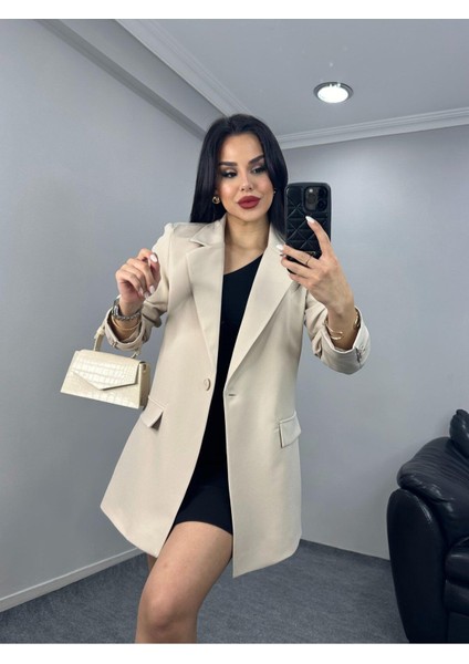 Kadın Tek Düğmeli Blazer Ceket