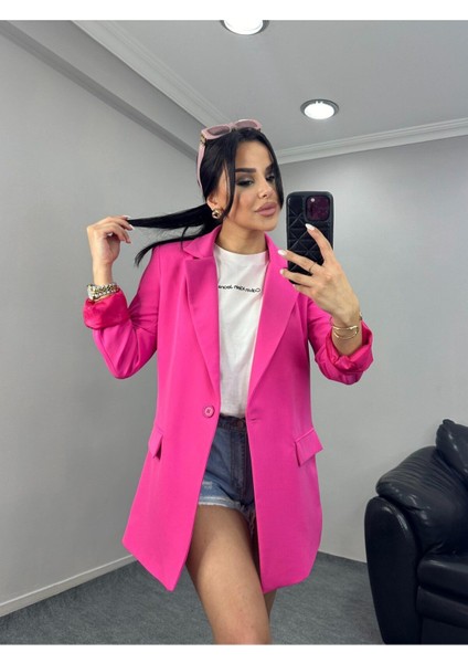 Kadın Tek Düğmeli Blazer Ceket