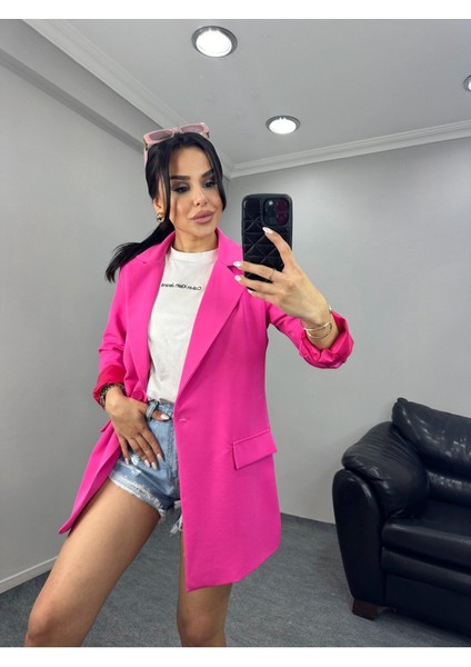 Kadın Tek Düğmeli Blazer Ceket