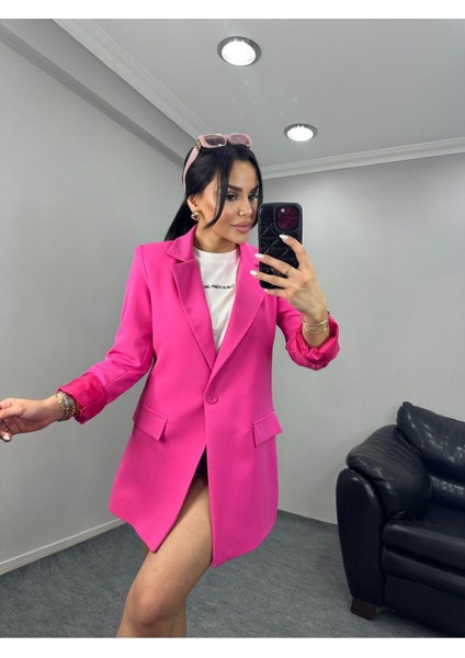 Kadın Tek Düğmeli Blazer Ceket