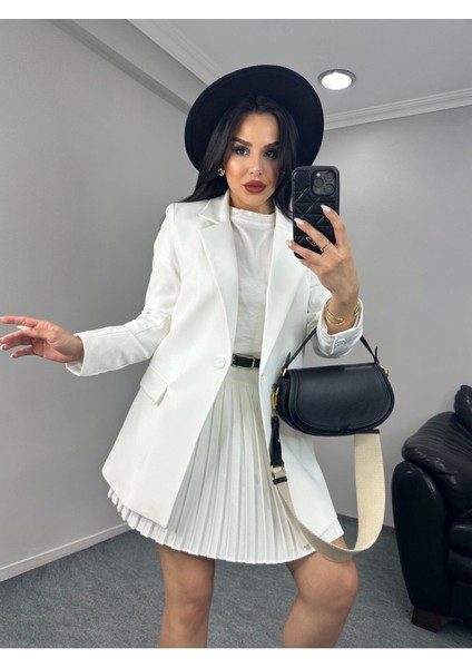 Kadın Tek Düğmeli Blazer Ceket