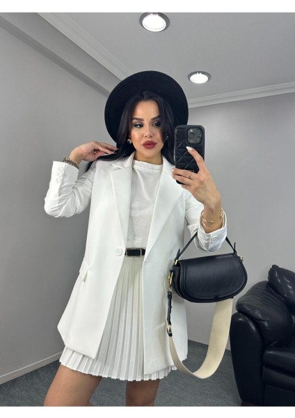 Kadın Tek Düğmeli Blazer Ceket
