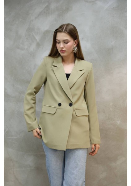 Kadın Tek Düğmeli Blazer Ceket