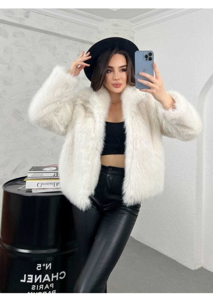 Premium Kadın Yakalı Ithal Suni Kısa Kürk