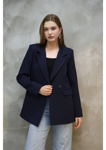 Kadın Tek Düğmeli Blazer Ceket