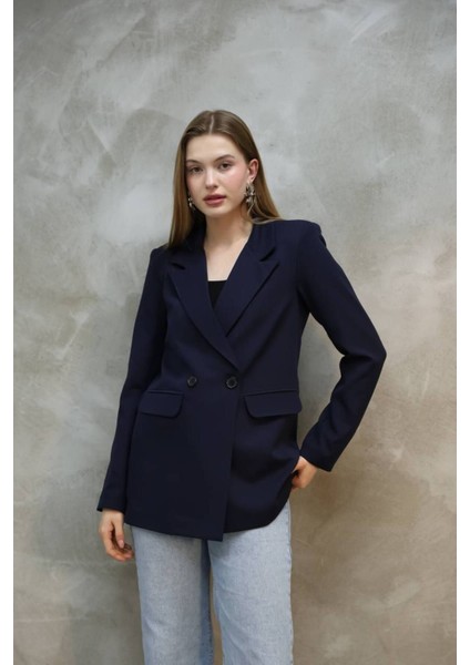 Kadın Tek Düğmeli Blazer Ceket