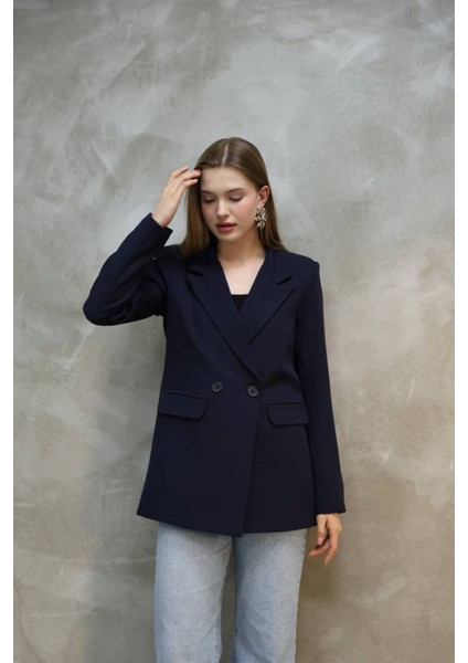 Kadın Tek Düğmeli Blazer Ceket