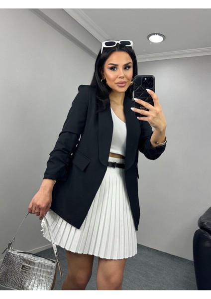 Kadın Kolu Büzgülü Blazer Ceket