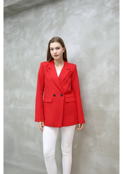 Kadın Tek Düğmeli Blazer Ceket