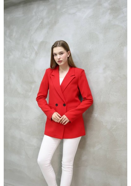Kadın Tek Düğmeli Blazer Ceket