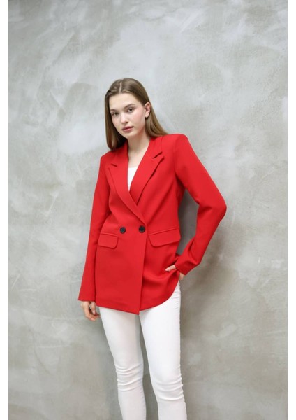 Kadın Tek Düğmeli Blazer Ceket