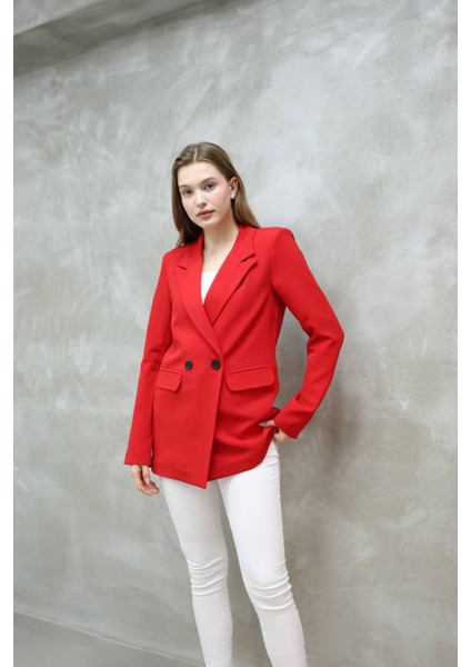 Kadın Tek Düğmeli Blazer Ceket