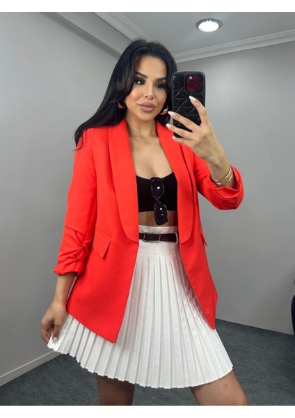 Kadın Kolu Büzgülü Blazer Ceket