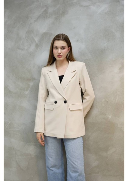 Kadın Tek Düğmeli Blazer Ceket