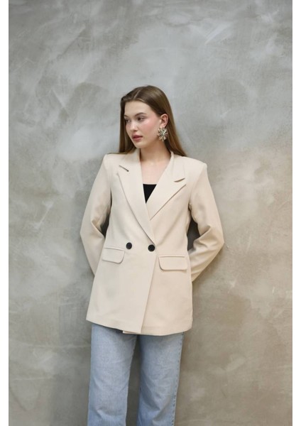 Kadın Tek Düğmeli Blazer Ceket
