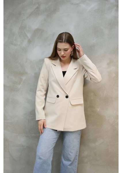 Kadın Tek Düğmeli Blazer Ceket