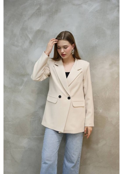 Kadın Tek Düğmeli Blazer Ceket