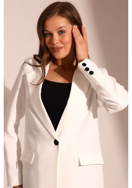 Tek Düğmeli Blazer Model Ceket